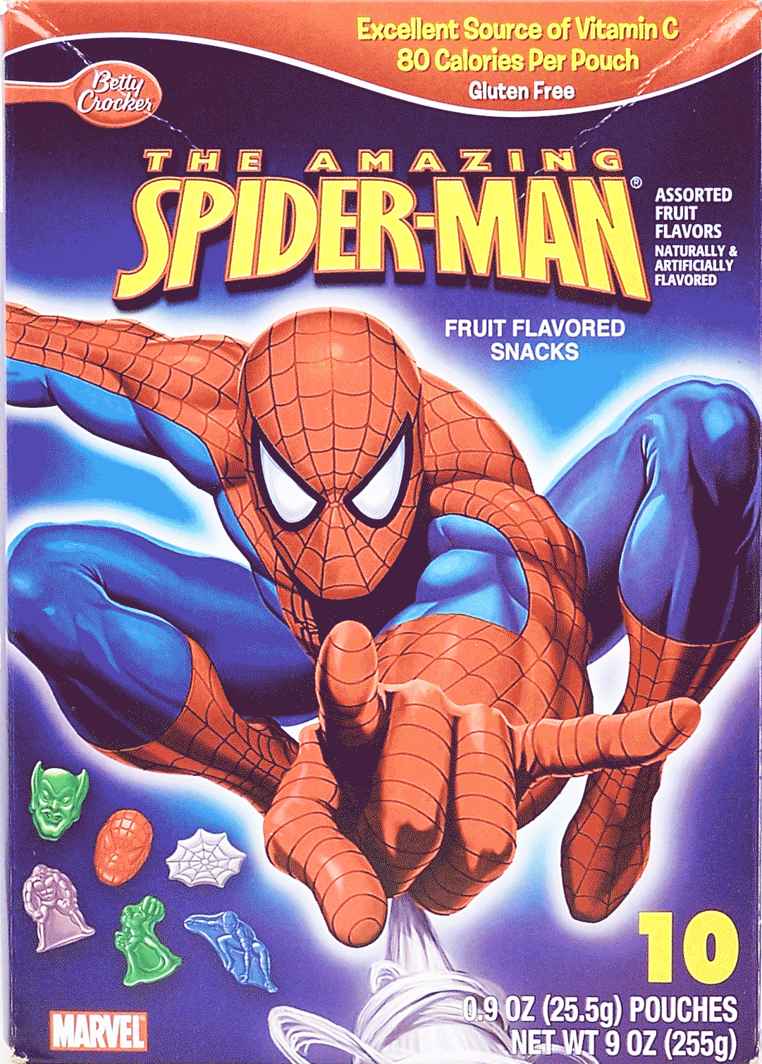 Betty Crocker&nbsp;The Amazing Spider-Man&nbsp;fruit flavored snacks, assorted fruit flavors,10 pouches Full-Size Picture